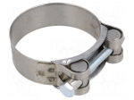 T-bolt clamp | W: 22mm | Clamping: 56&divide;59mm | chrome steel AISI 430