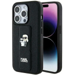 Karl Lagerfeld KLHCP13LGSAKCPK iPhone 13 Pro | 13 6,1" melns cietais maciņ&scaron; Gripstand Saffiano Karl&Choupette Pins