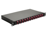 Equip 12-Port Fiber Optic Splice Box, SC Duplex, OM4, 1U, Equipped, Black