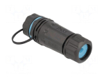 RJ 45 coupler | RJ45 socket,both sides | black | Cat 6a | IP68