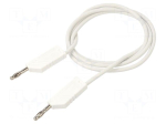 Test lead: single | 60VDC | 30VAC | 32A | Len: 1m | white | Material: brass