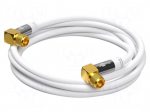 Cable | 75&Omega; | 3m | both sides,F plug angular | white