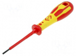 Screwdriver | insulated | slot | 2,5x0,4mm | Blade length: 75mm | 1kVAC