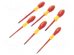 Kit: screwdrivers | Pcs: 6 | insulated | 1kVAC | Phillips,slot