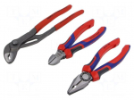 Kit: pliers | Pcs: 3 | cutting,universal,Cobra adjustable grip