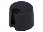 Knob | with pointer | plastic | &Oslash;shaft: 4mm | &Oslash;20x16mm | black