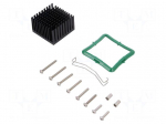 Heatsink: extruded | grilled | black | L: 40mm | W: 40mm | H: 24.5mm