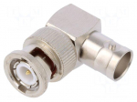 Coupler | BNC socket,BNC plug | angled 90&deg; | 50&Omega; | teflon