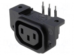 Connector: AC supply | socket | female | 10A | 250VAC | IEC 60320 | THT