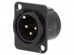 Socket | XLR | male | PIN: 3 | additional earthing terminal | soldering