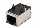 Socket | RJ45 | PIN: 8 | shielded,with LED | Layout: 8p8c | THT