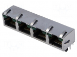 Socket | RJ45 | Cat: 5 | shielded,with LED,quadruple | Layout: 8p8c