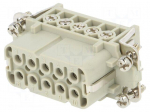 Connector: HDC | female | HA | PIN: 10 | 10+PE | size 2 | 16A | 250V