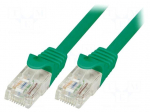 Patch cord | U/UTP | 6 | stranded | CCA | PVC | green | 5m | 24AWG