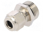 Cable gland | M20 | 1,5 | IP68 | Mat: brass | Body plating: nickel