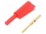 Plug | 2mm banana | 10A | 30VAC | 60VDC | red | Connection: soldering