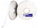 Tape: fixing | W: 19mm | L: 50m | Thk: 1mm | double-sided | natural rubber