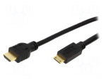 Cable | HDMI 1.4 | HDMI mini plug,HDMI plug | 1m | black