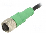 Connection lead | M12 | PIN: 5 | straight | 1.5m | plug | 60VAC | 4A | 60VDC