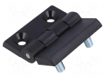 Hinge | Width: 50mm | polyamide | black | H: 50mm | with assembly stem