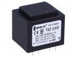Transformer: encapsulated | 3VA | 230VAC | 12V | 12V | 125mA | 125mA | PCB