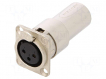 Socket | PIN: 3 | for panel mounting | straight | Connector: XLR | 7.5A