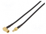 Cable | 5m | SMB male,SMB female | shielded | black | angled,straight
