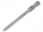 Screwdriver bit | slot | 4x1mm | 1/4" | Overall len: 70mm