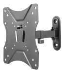 Fully articulated wall mount DELTACO OFFICE tiltable, swivel, 23"-42", 25kg, 75x75-200x200, black / ARM-0252
