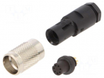 Connector: M9 | plug | female | Plating: gold-plated | 125V | 1A | IP67