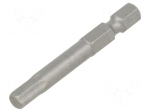 Screwdriver bit | hex key | HEX 5mm | 1/4" | Overall len: 50mm