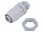 Straight terminal connector | Thread: metric,outside | IP54 | grey