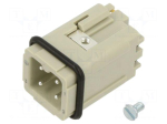 Connector: HDC | contact insert | male | 10A | 250V | Han&reg; A | PIN: 4 | 3+PE