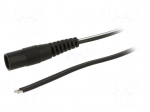 Cable | 2x0.5mm2 | wires,DC 5,5/2,1 socket | straight | black | 3m