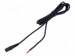 Cable | 1x1mm2 | wires,DC 5,5/2,1 socket | straight | black | 2m | round