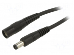 Cable | 1x1mm2 | DC 5,5/2,5 plug,DC 5,5/2,5 socket | straight | 3m