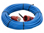 Extension lead | 3x1.5mm2 | 30m | PUR | blue | Sockets no: 1 | 16A