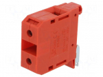 Splice terminal: rail | 125A | 690V | screw terminal | red | polyamide