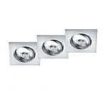 Trio Jura recessed spotlight GU10 chrome 3-pack square gaismeklis 650000306 4017807376258