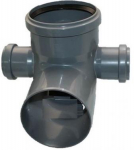 Likums DN110/90&deg;,2 atzari DN50 90&deg;, PP, pelēks Līkums DN 110/90&deg; ar 2 atzariem DN50,90&deg;