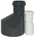 Redukcijas pāreja DN 110/75 īsā, PP, pelēka Redukcijas pāreja PP, gara (īsa)