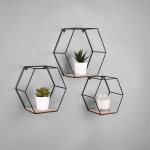 Mirrors&More Sarah wall plauktu komplekts 3-pack melns/wood  1510102 4251820303840