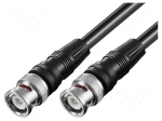 Cable | 3m | BNC male,both sides | shielded twofold | PVC | black | 75&Omega;