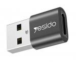 Converter yesido  GS09 Mini Aluminum Alloy Usb Type-c U-Disk Card Reader Mouse Convert OTG Adapter Black