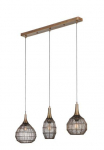 Trio Soraya piekarama lampa 3-os E27 matt black/antique brass brushed steel 365400304 4017807617504