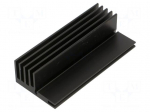 Heatsink: extruded | grilled | black | L: 100mm | W: 25mm | H: 45mm