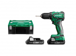Cordless drill-screwdriver, 18V, 55 Nm, HSC II case, including attachments, 2 x 2Ah batteries and charger.