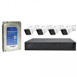 PNI House IPMAX POE 3LR video surveillance kit, NVR with 4 POE ports with 4 3MP IP cameras, outdoor and PNI SafeHouse 1TB HDD included