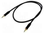 Cable | Jack 3.5mm plug,both sides | 1m | black | &Oslash;cable: 6mm | PVC