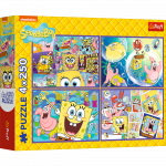M&auml;nguala | PC | Konsoolid | Tarvikud // Harivad m&auml;nguasjad | Interaktiivsed | Loomingulised | Kunstilised // Puzzle - 4x250 - Szalony świat Sponge Boba - Trefl 13342